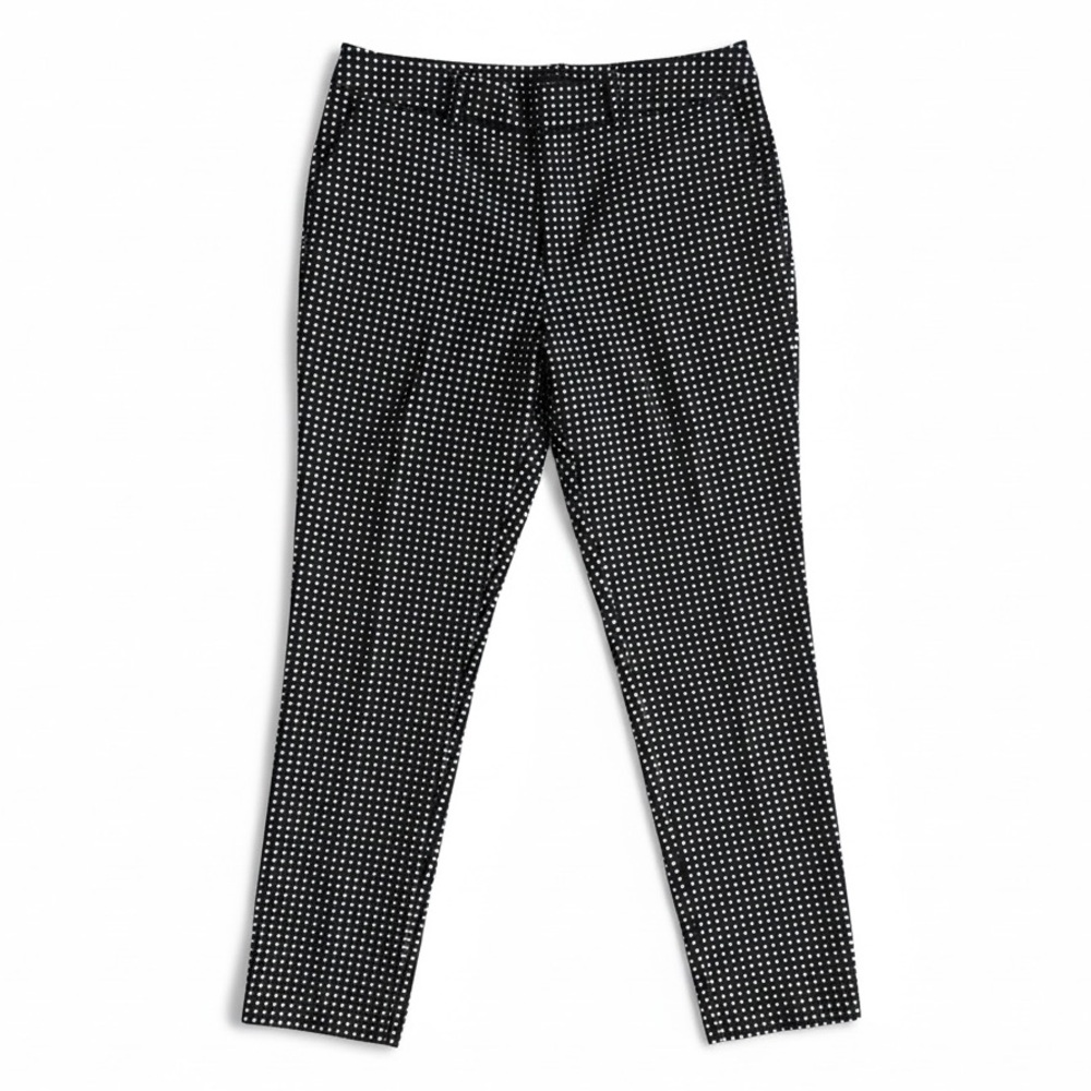 Kate Spade Saturday Polka Dot Ankle Pants Slim Stretch Office Black White 2